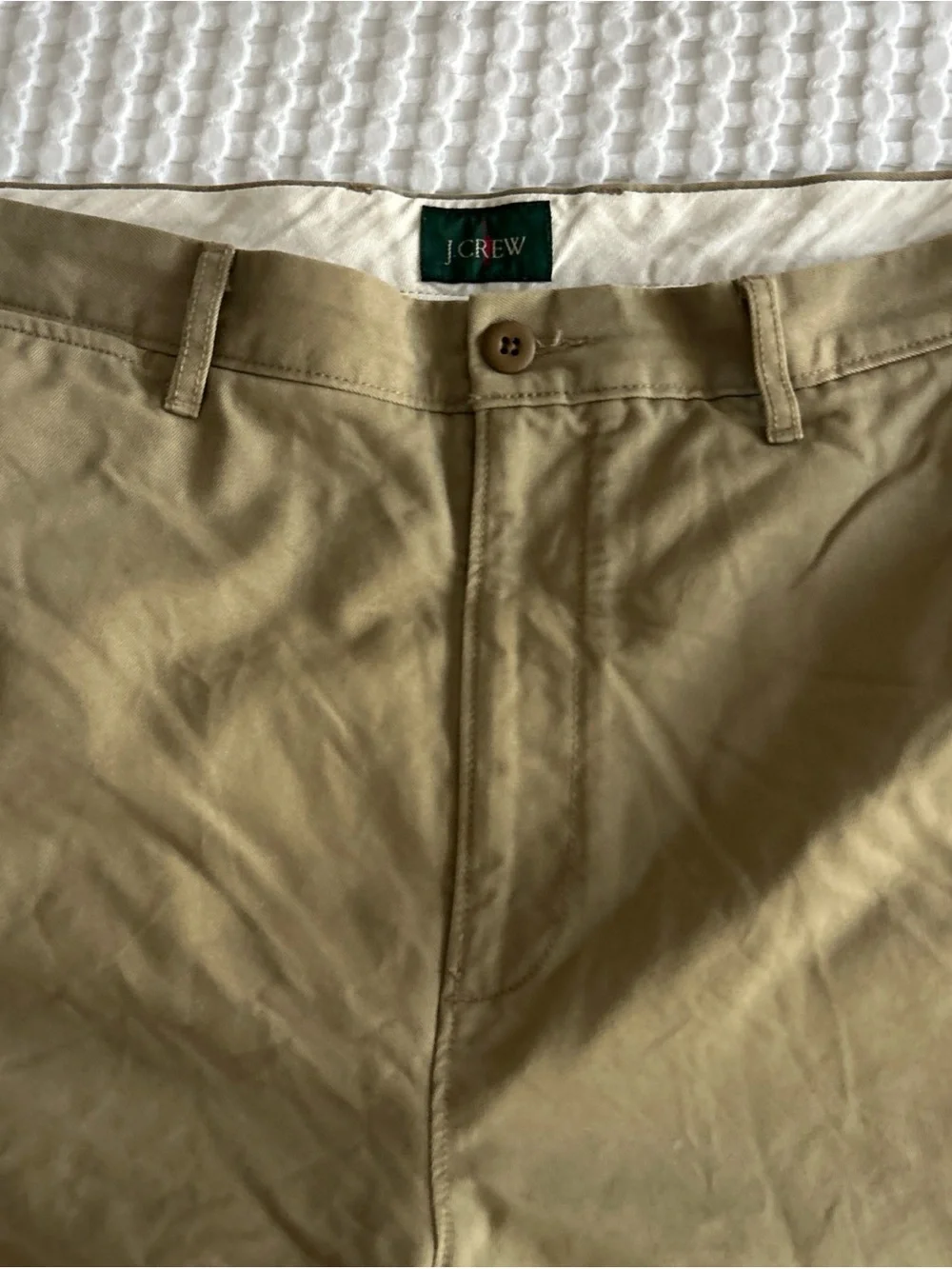 J.CREW Men's Khaki Beige 100% Cotton Oarsman Casual Pants 36x32 Classic Fit